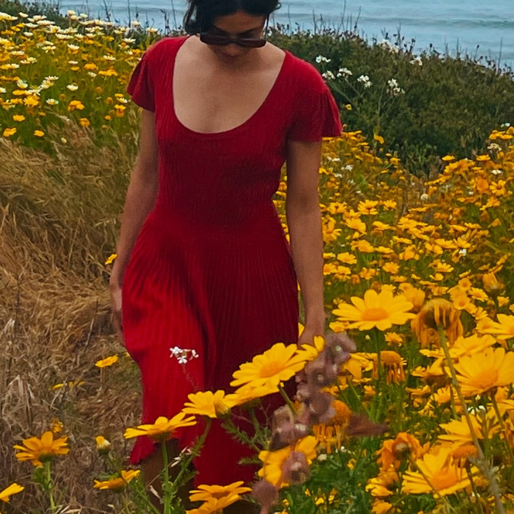 Anthropologie red dress